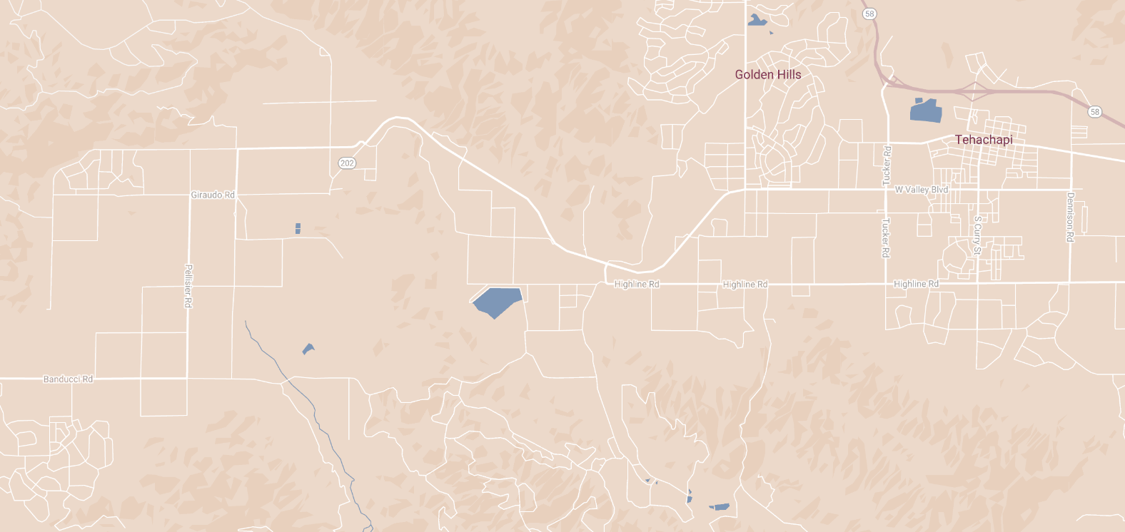 Map of the wine tasting rooms in the tehachapi AVA